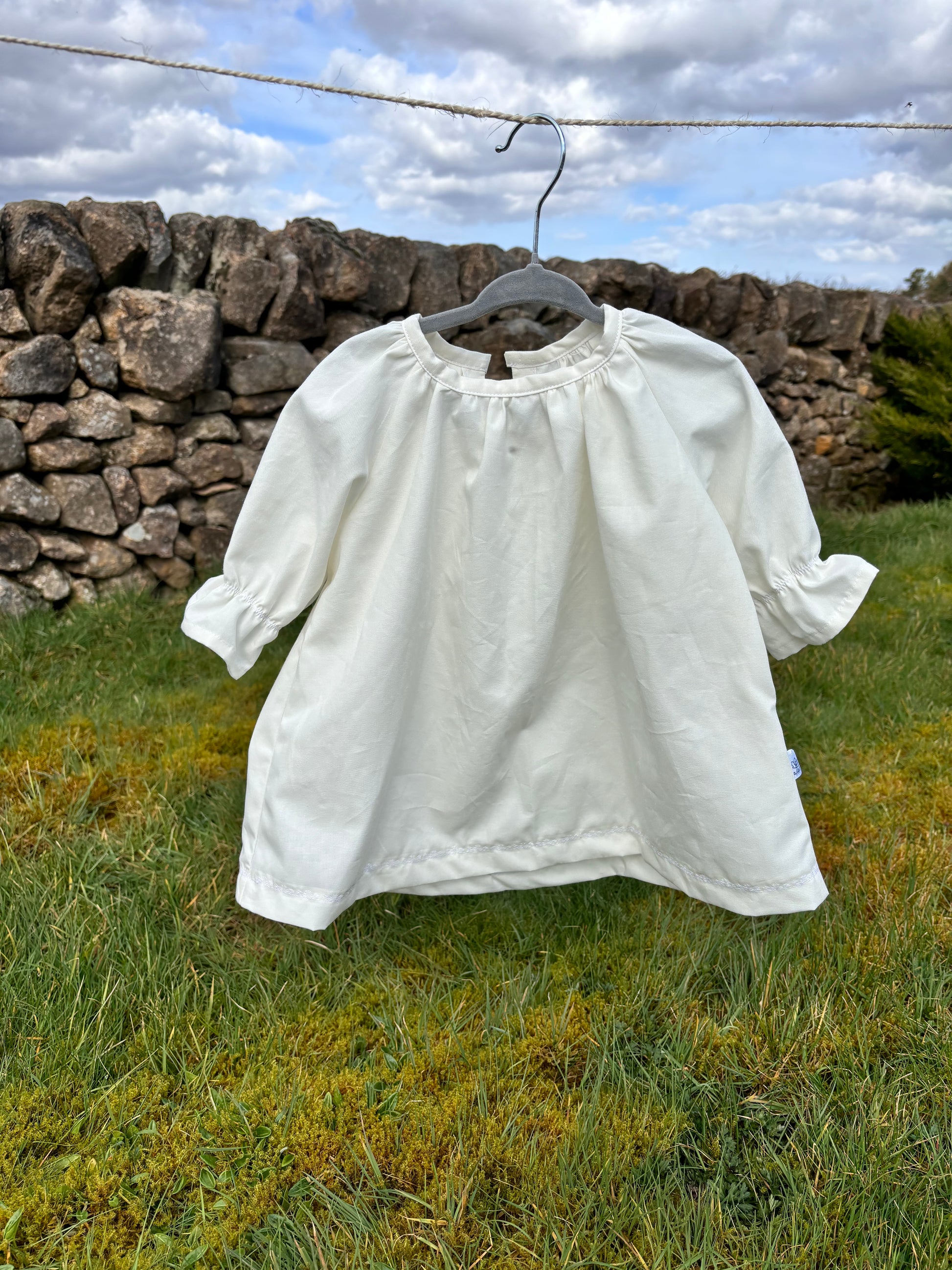 Organic cotton baby dress white