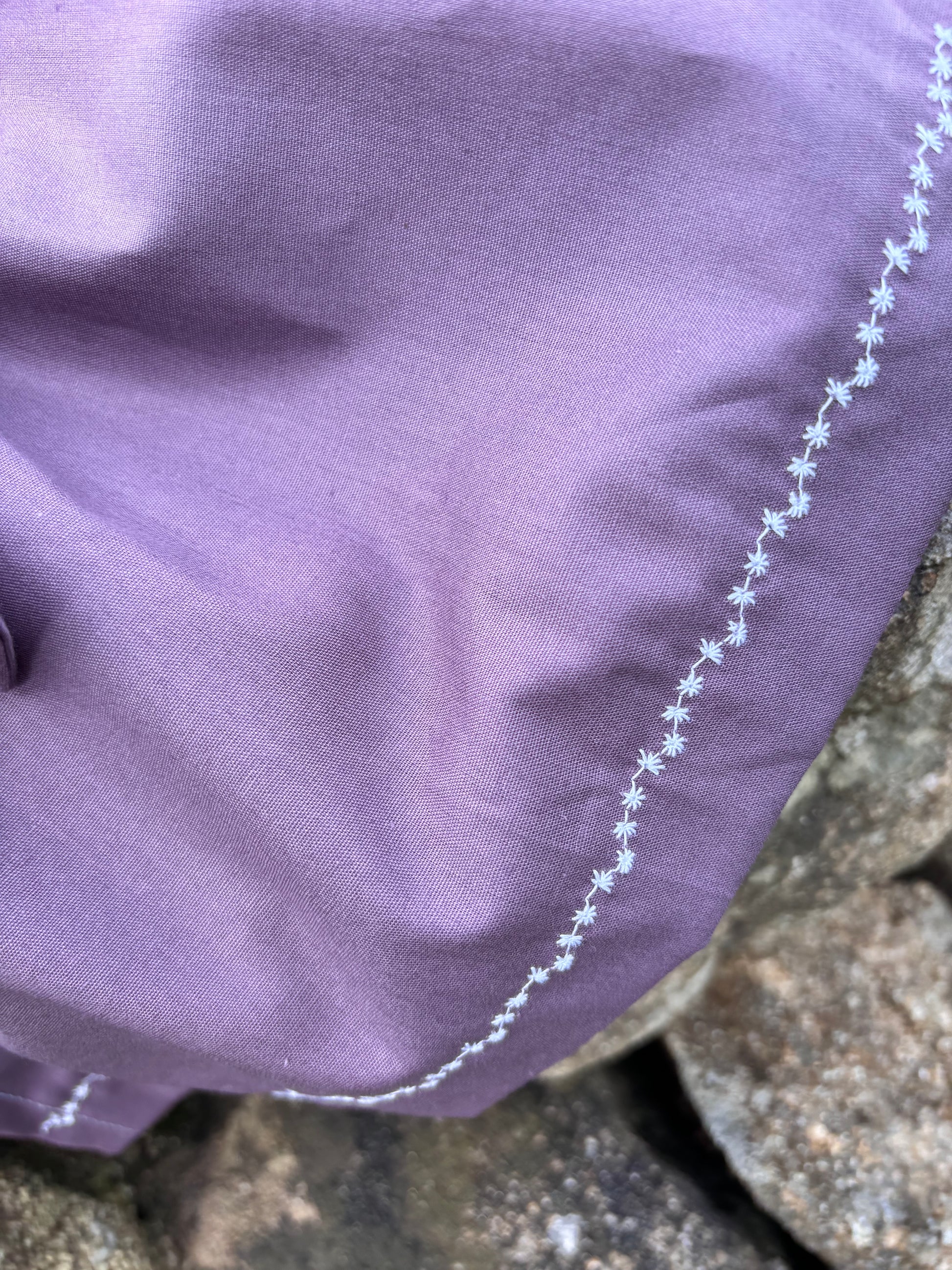 Organic cotton baby pinafore purple