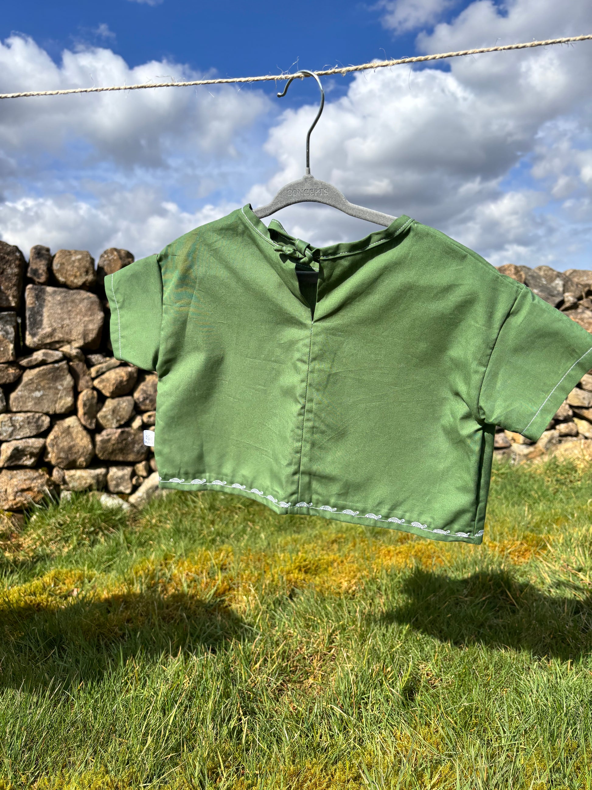 Organic cotton baby shirt green