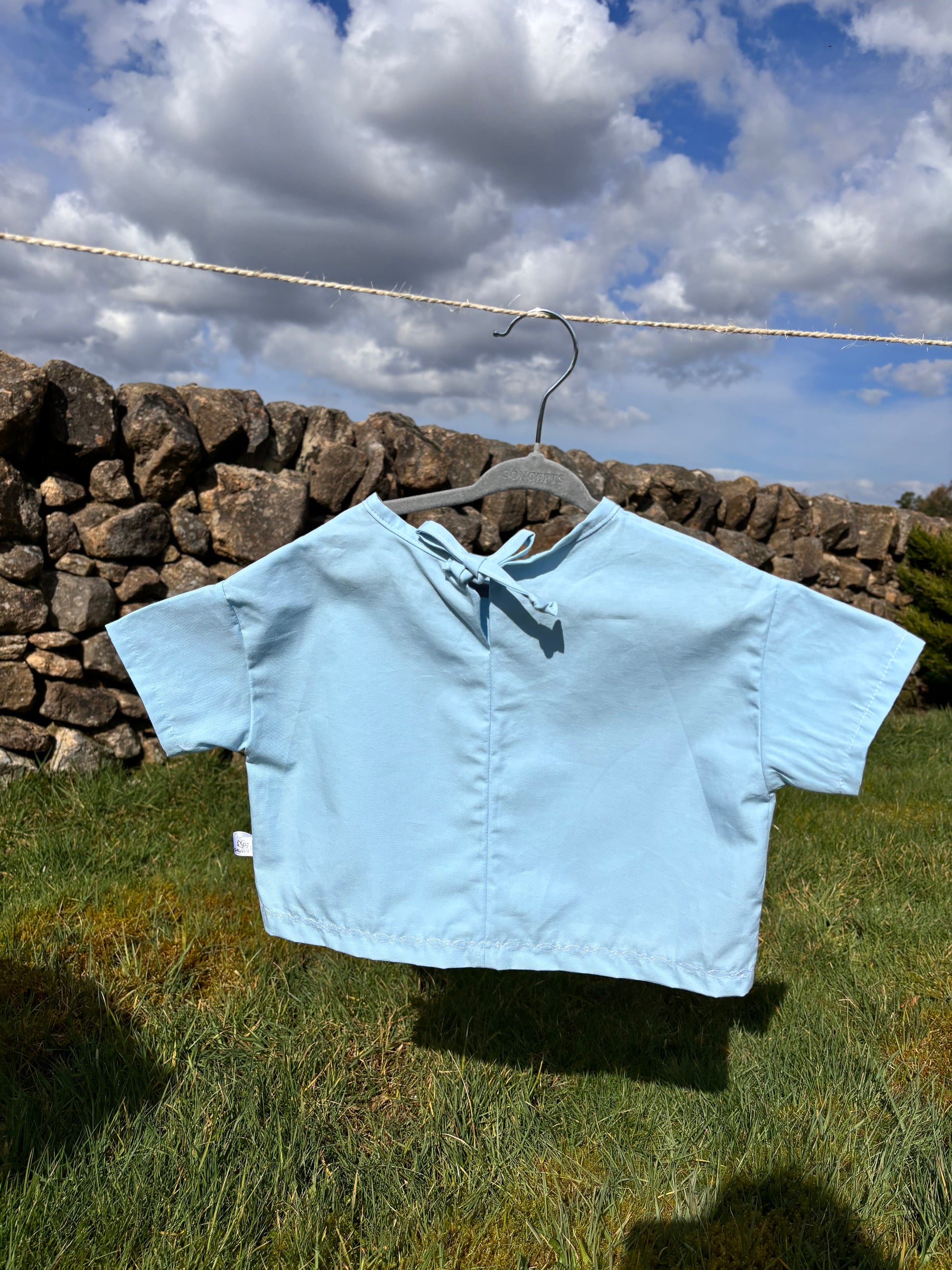 Organic cotton baby shirt blue