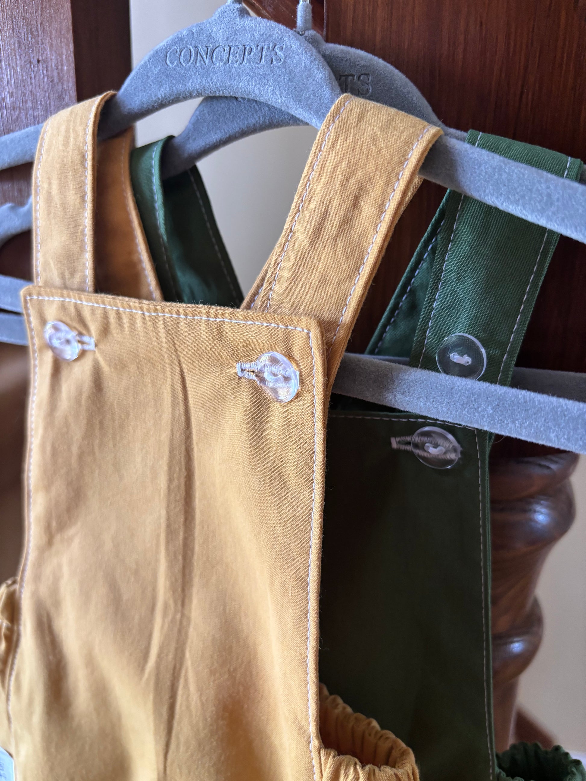 Yellow organic cotton baby romper