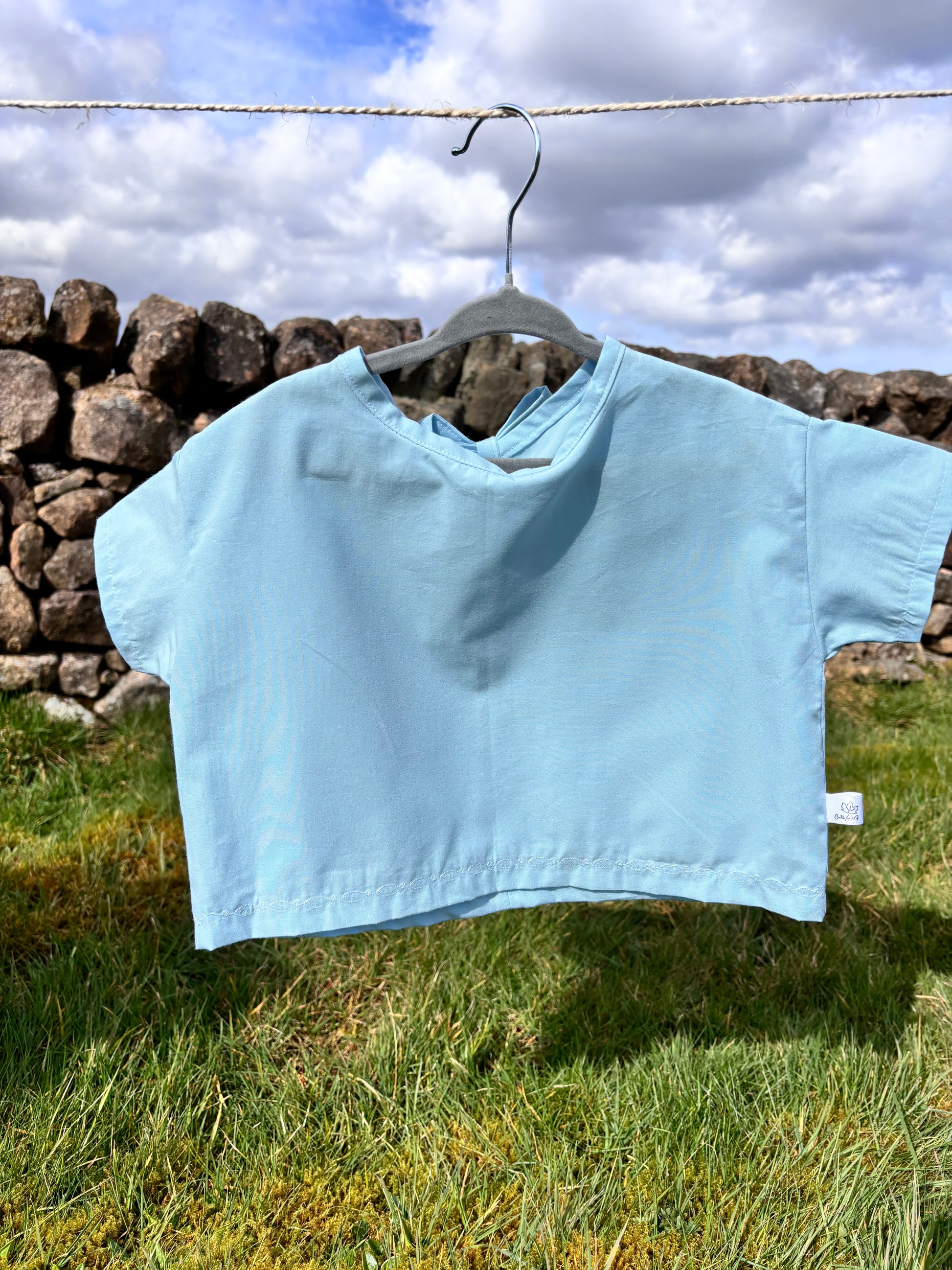 Organic cotton baby shirt blue