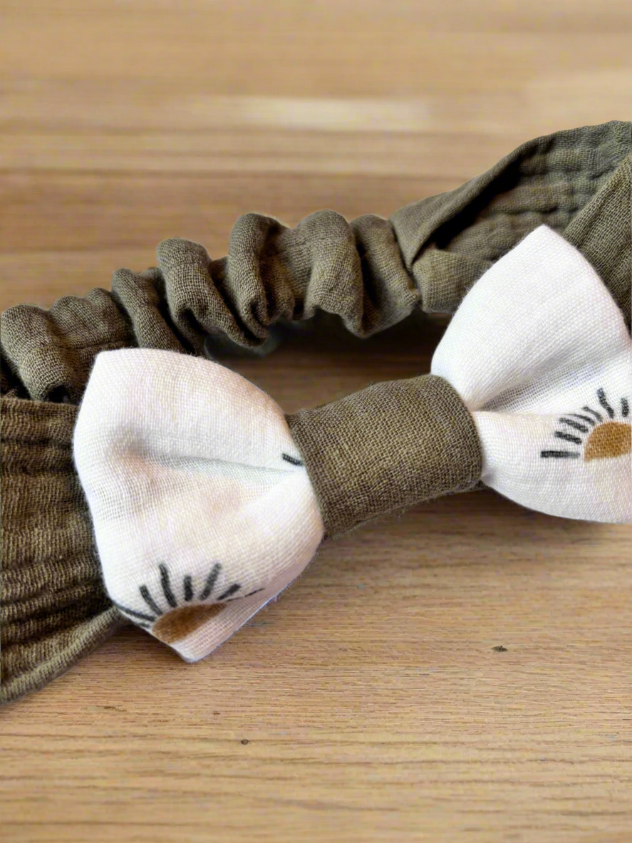 Organic cotton baby headband green