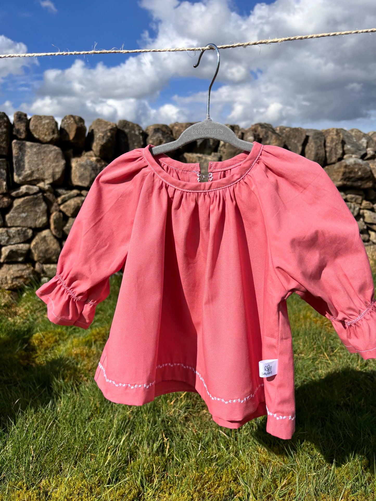 Organic cotton baby top pink