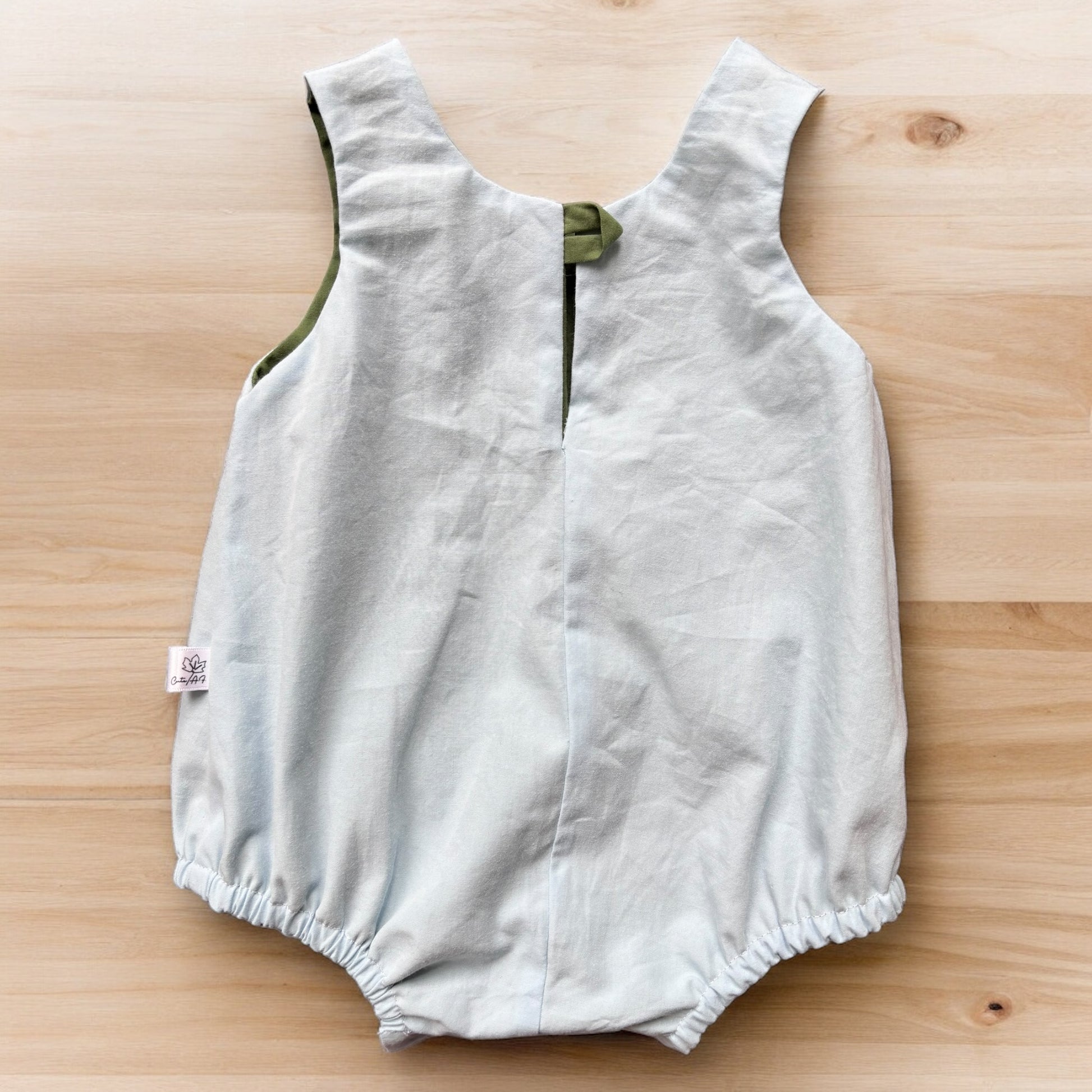 Organic cotton baby romper blue