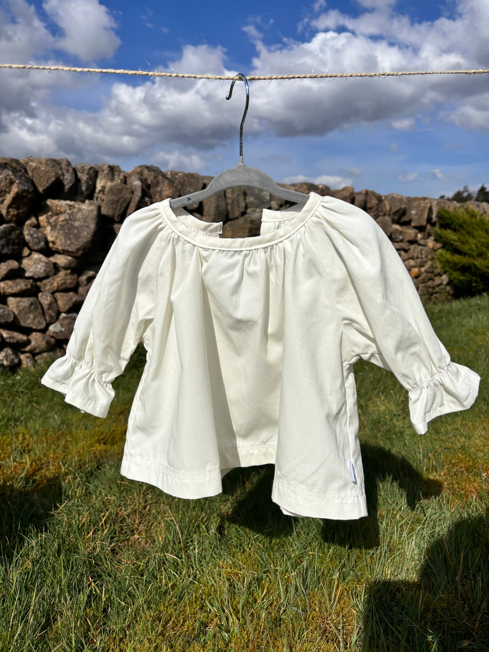 Organic cotton baby top white