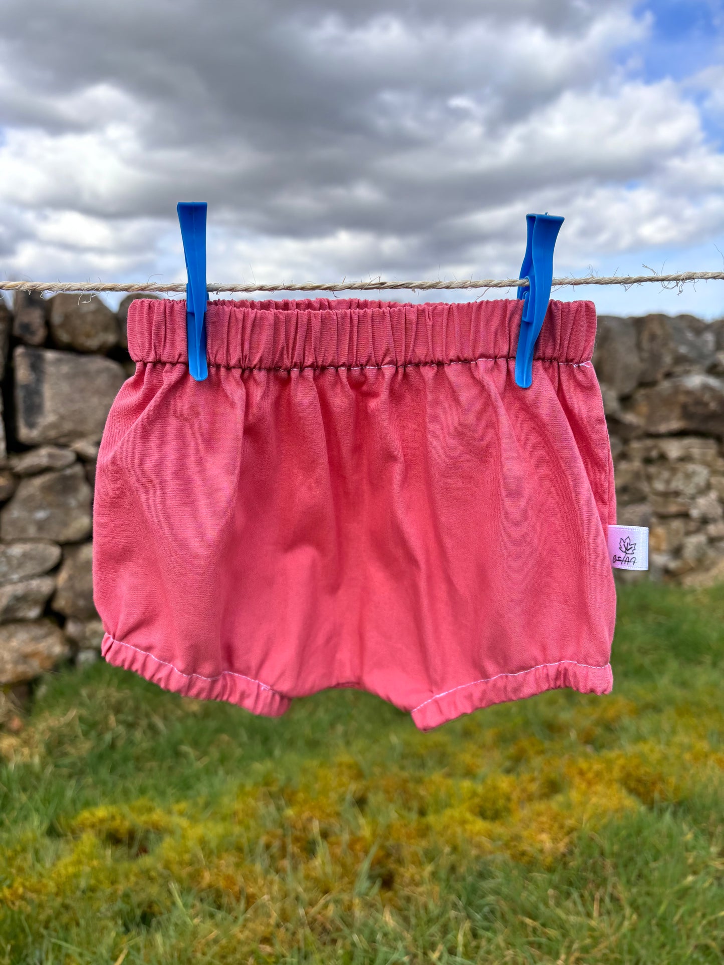 Organic cotton baby bloomers pink