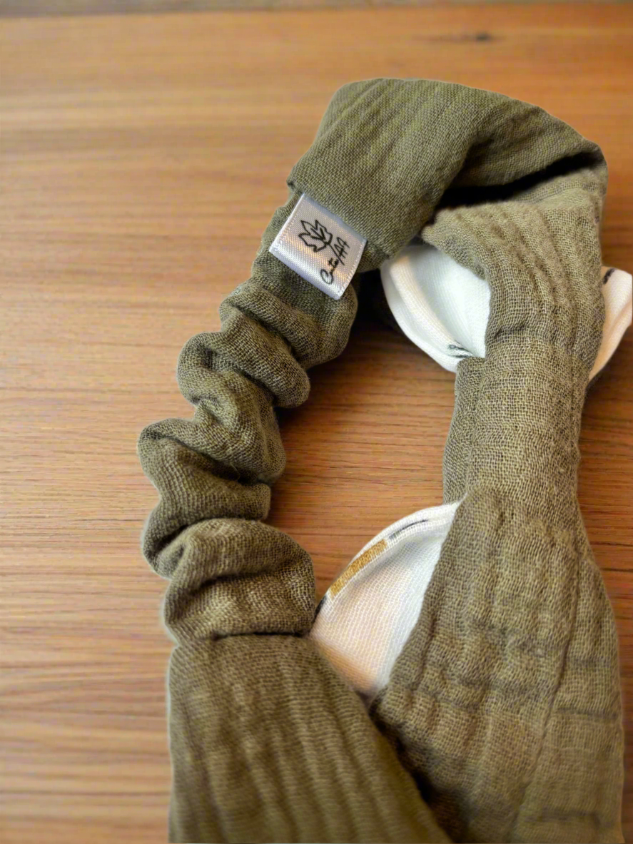 Organic cotton baby headband green