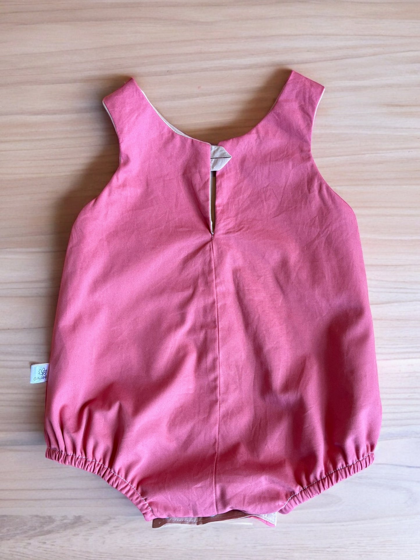 Organic cotton baby romper pink