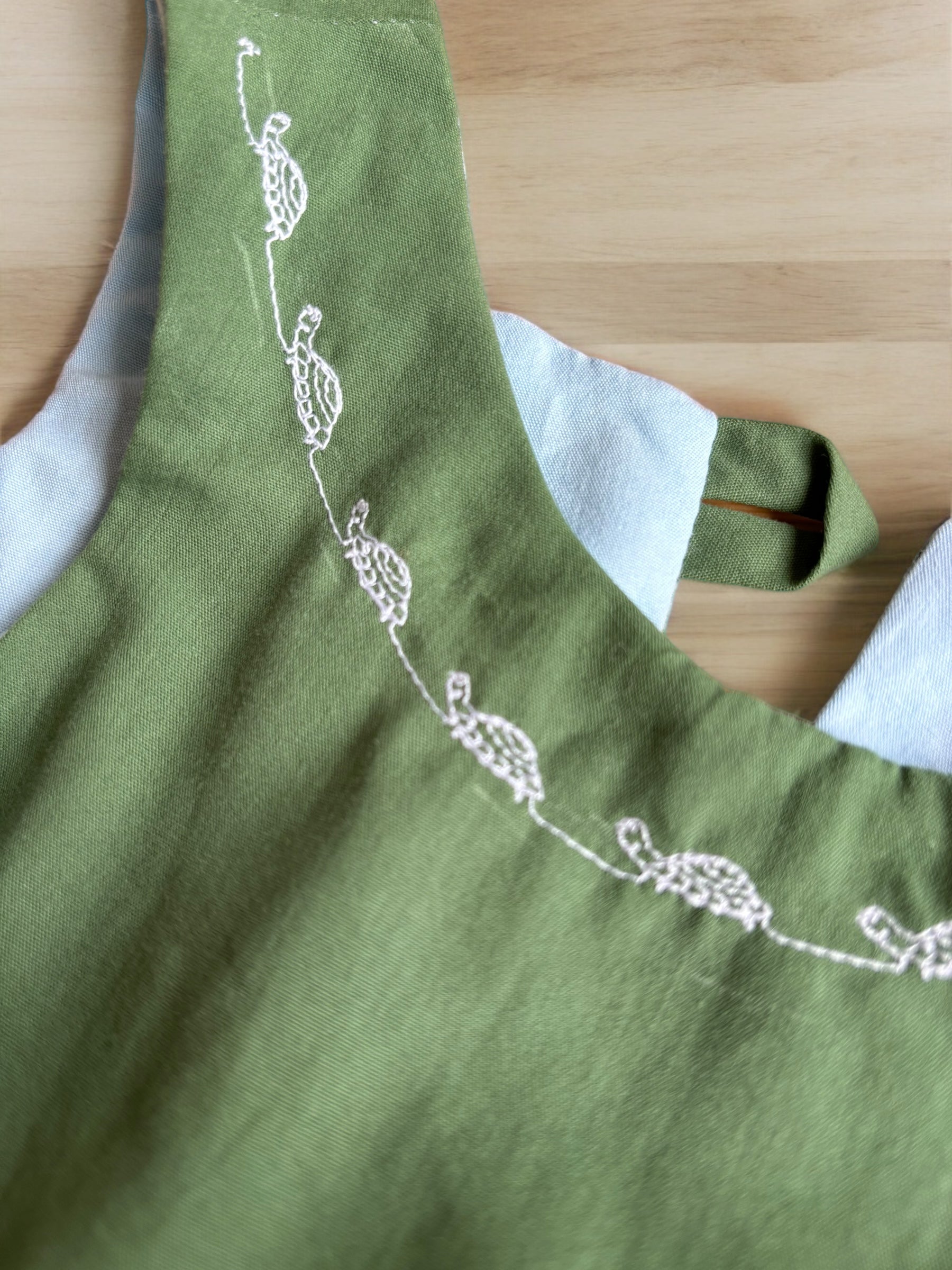 Organic cotton baby romper blue