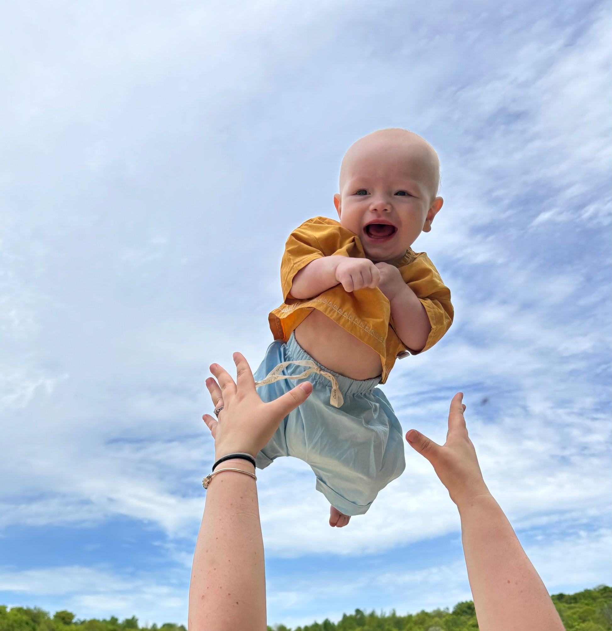 Organic cotton baby shirt yellow