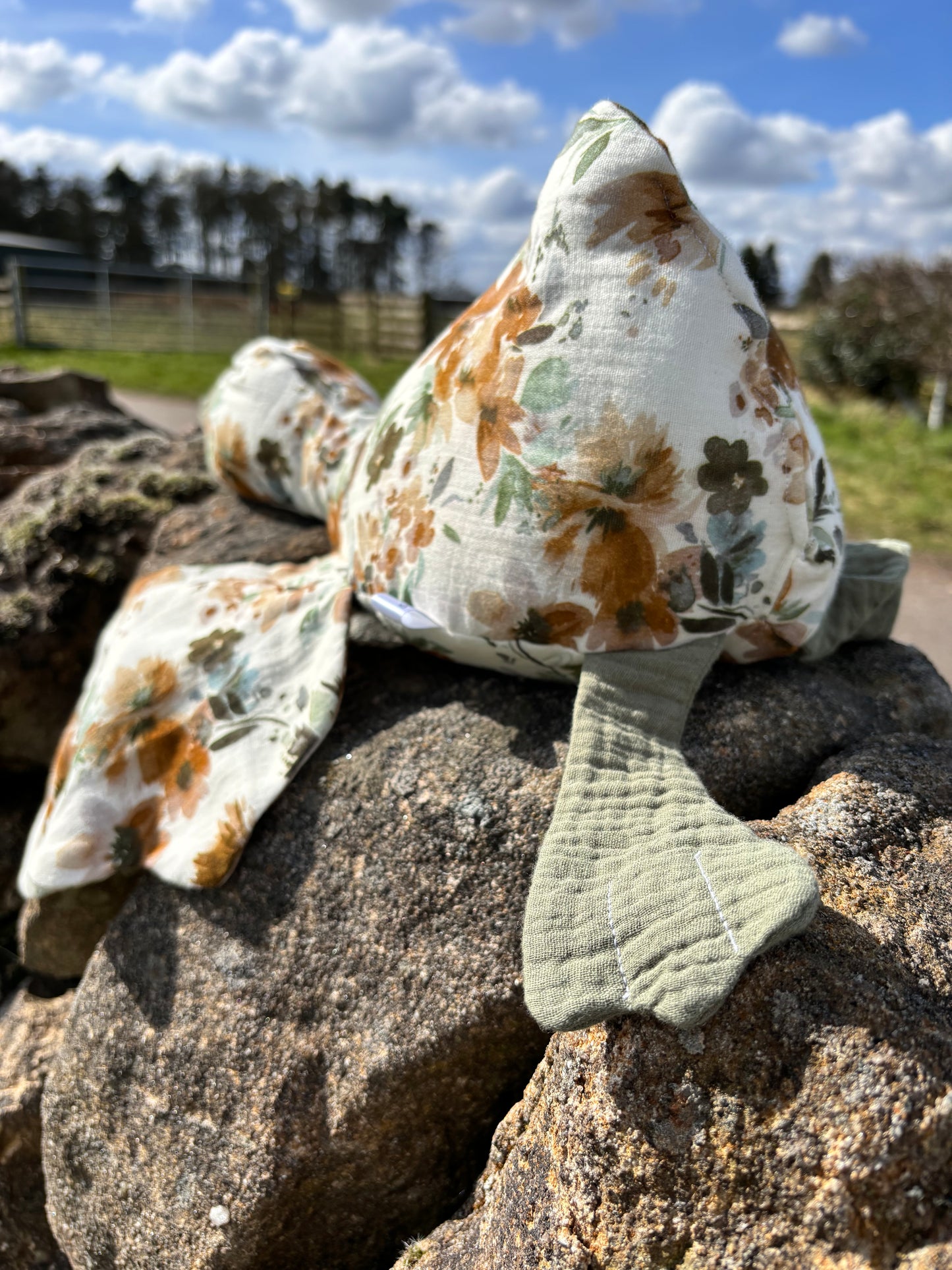 Organic cotton baby toy goose