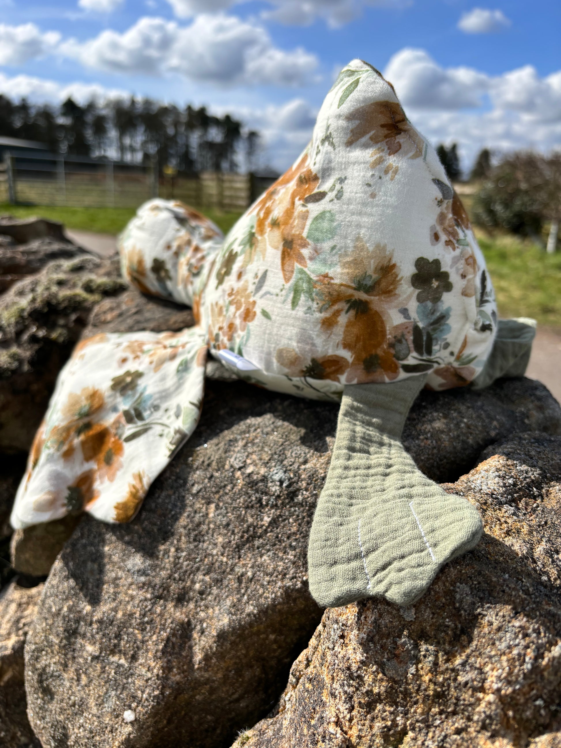 Organic cotton baby toy goose