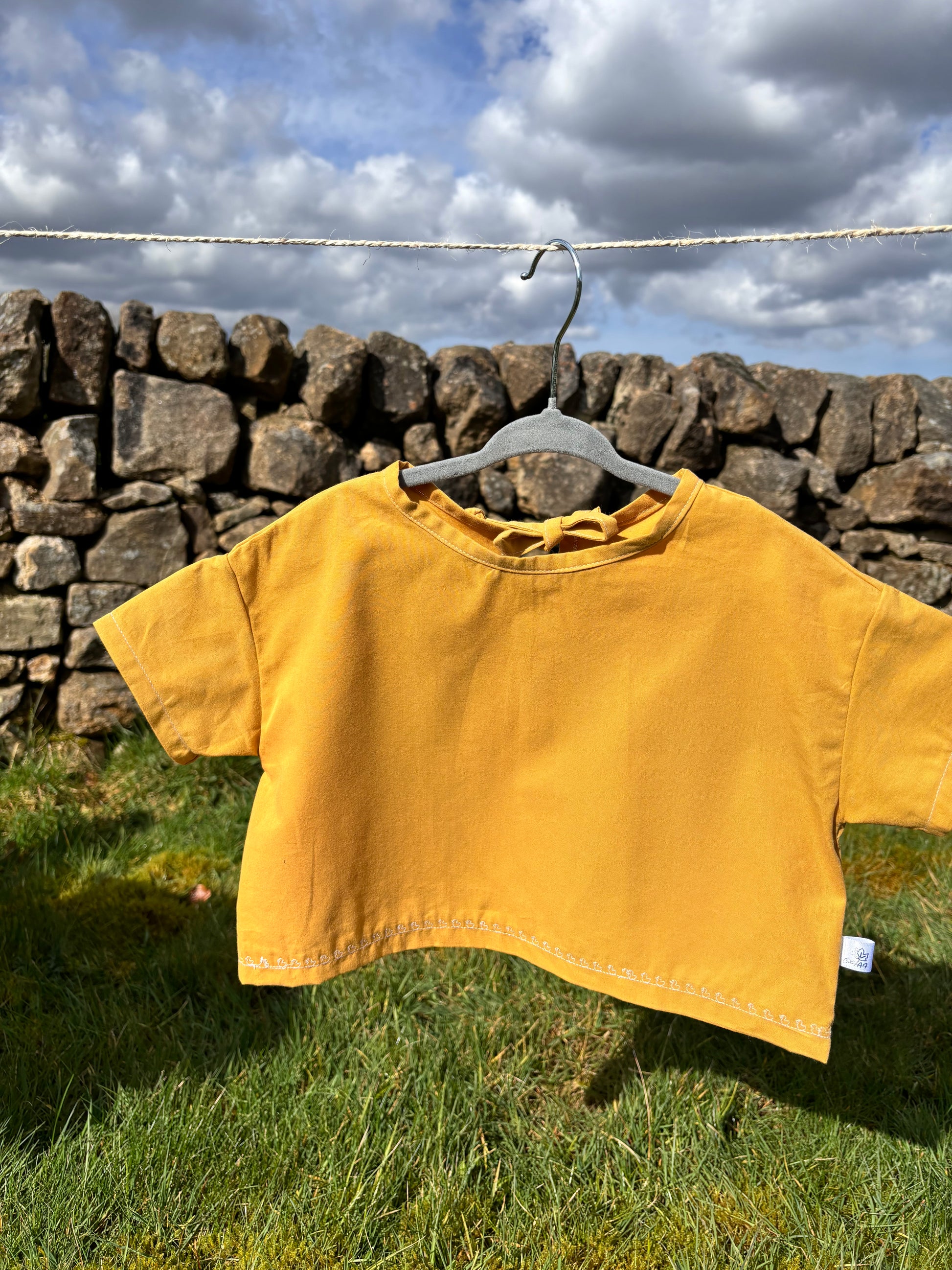 Organic cotton baby shirt yellow