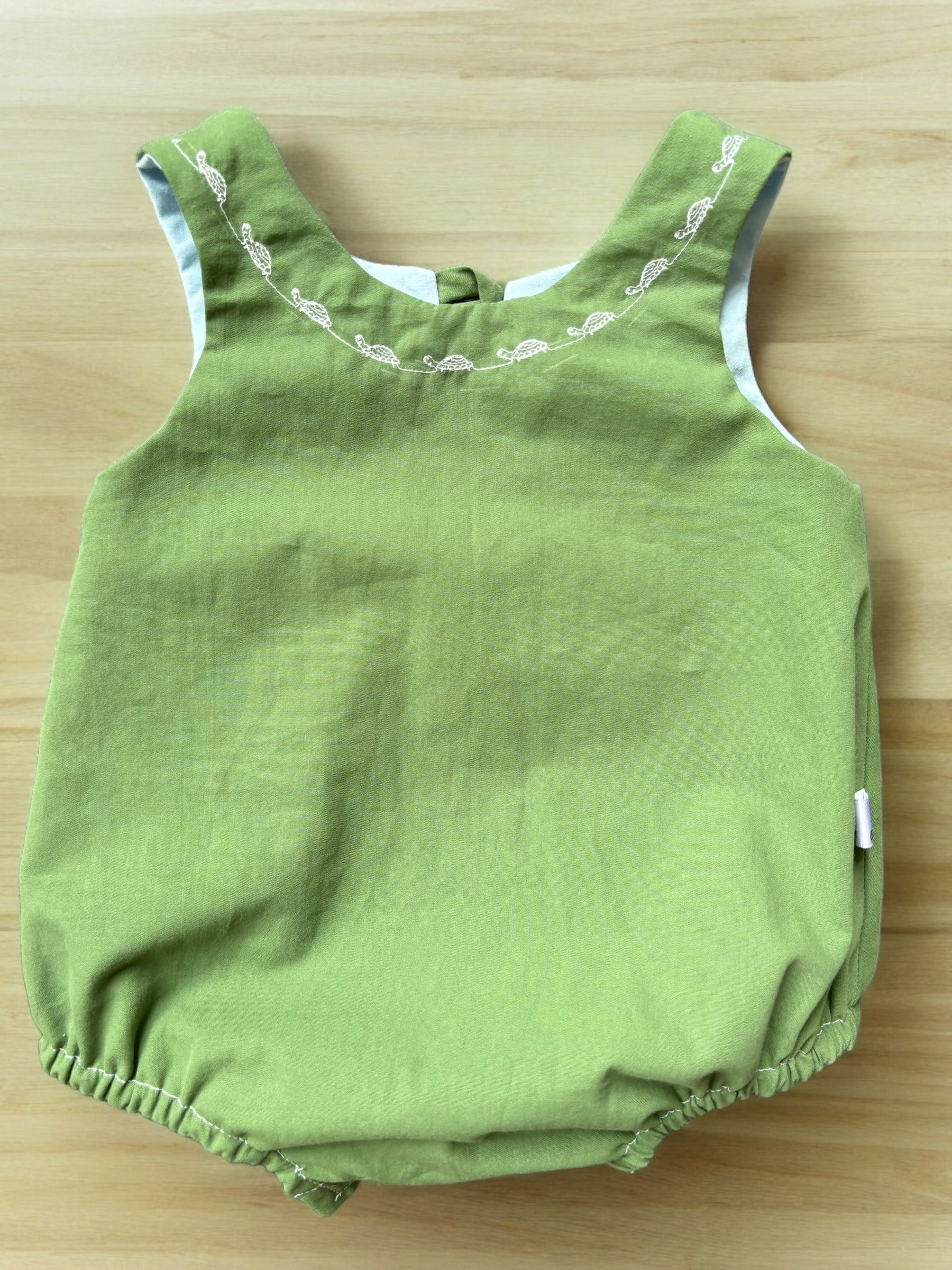 Organic cotton baby romper green