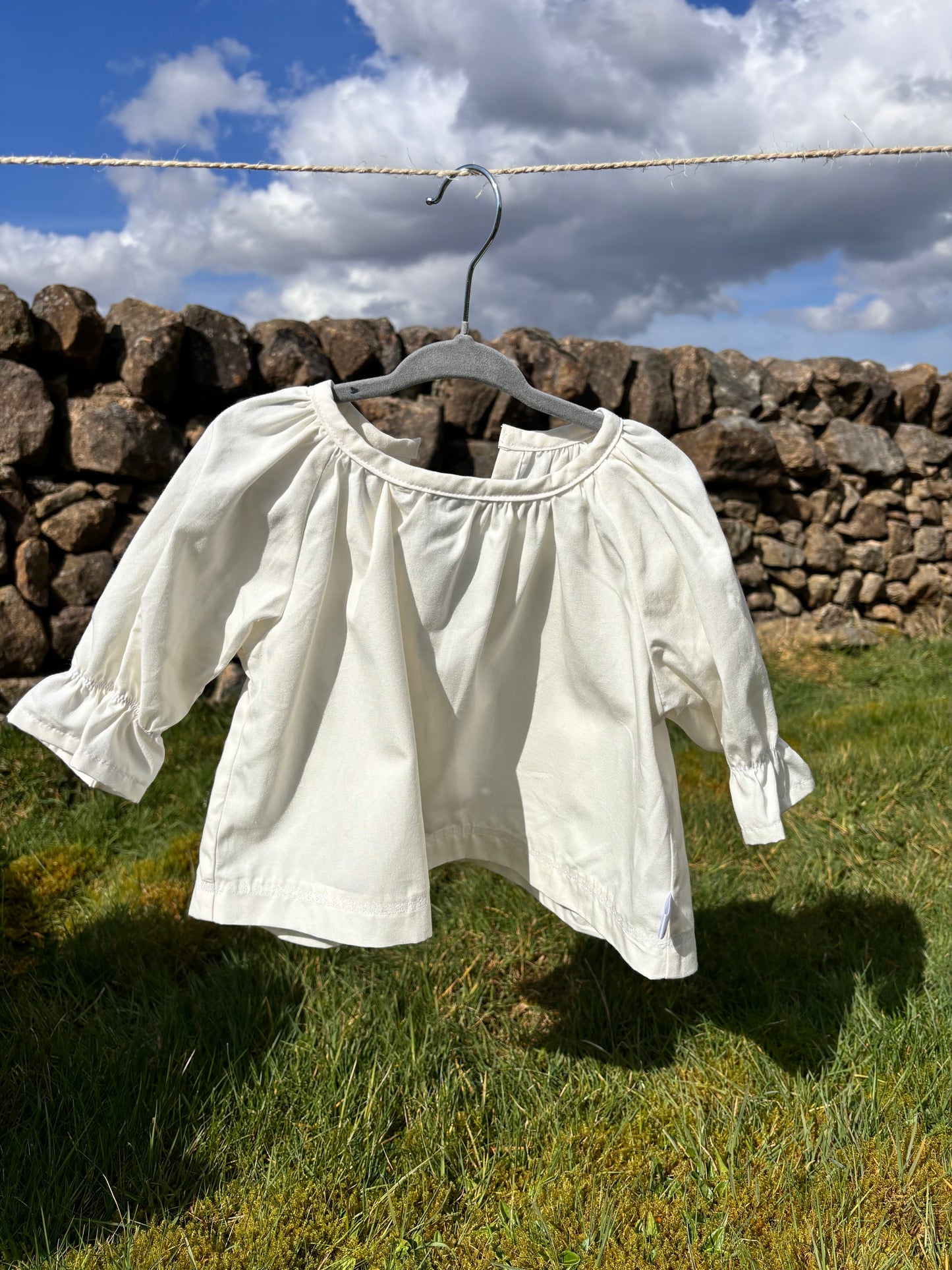 Organic cotton baby top white