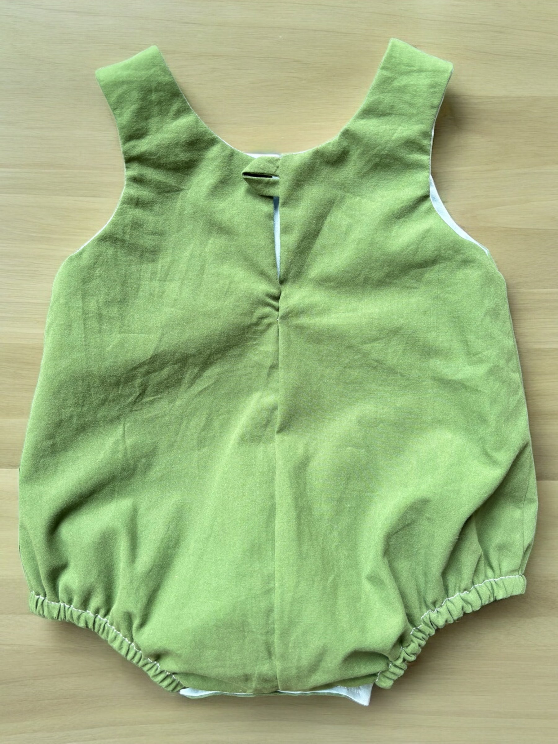 Organic cotton baby romper green