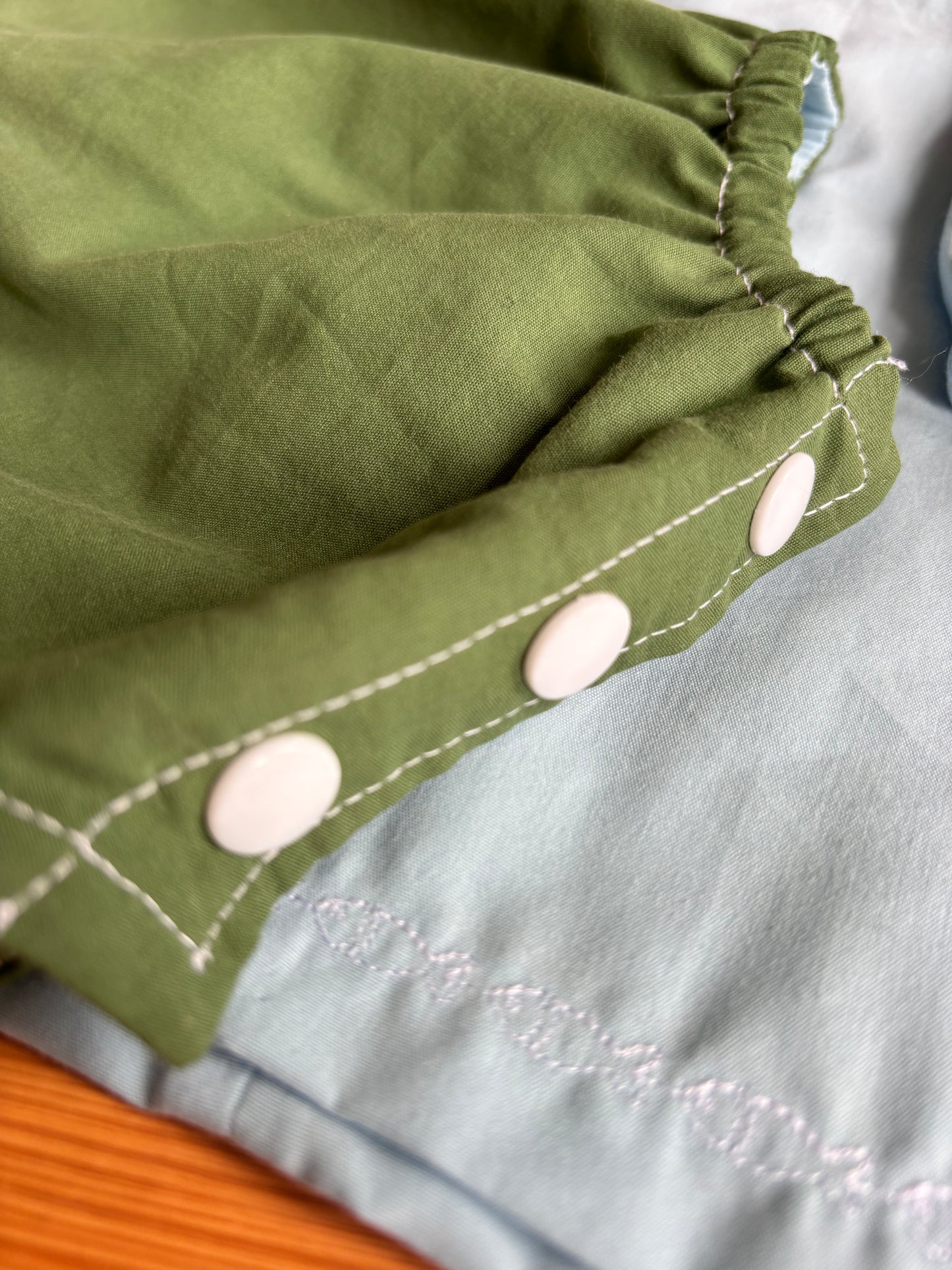 Organic cotton baby romper green