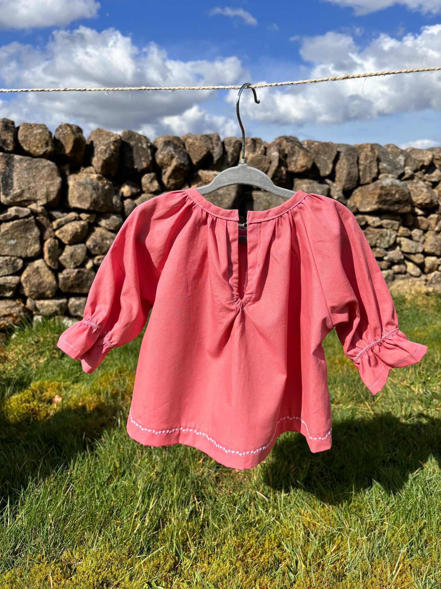 Organic cotton baby top pink