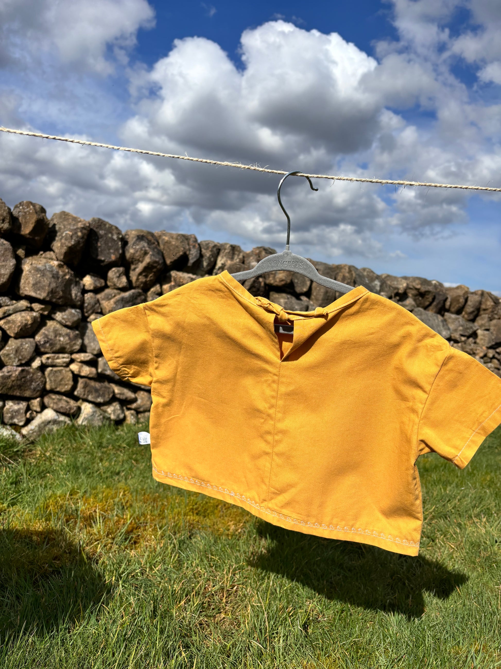 Organic cotton baby shirt yellow