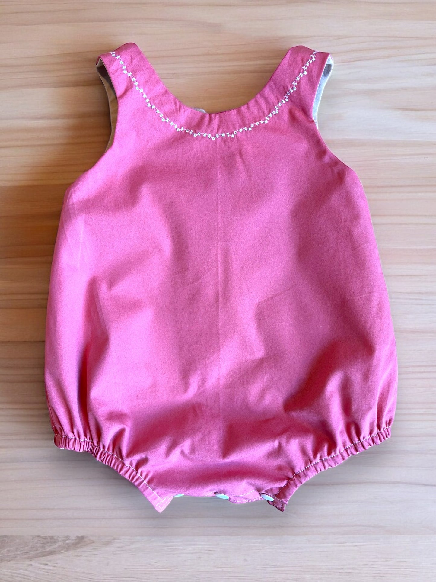 Organic cotton baby romper pink
