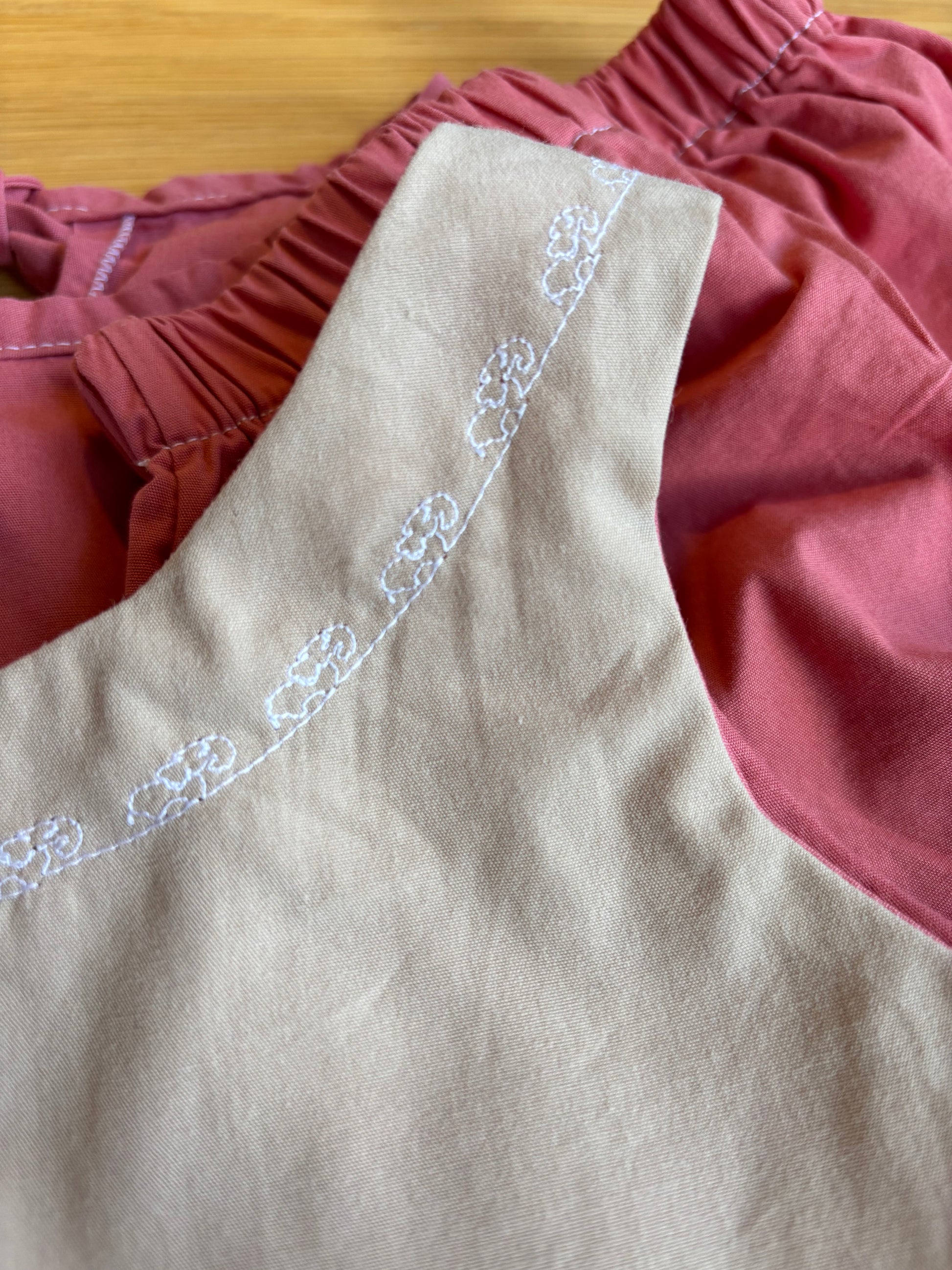 Organic cotton baby romper beige