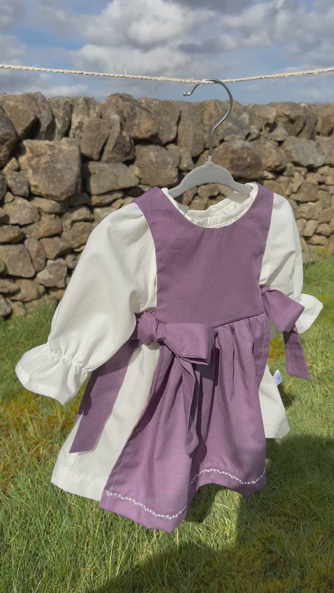 Organic cotton baby dress white