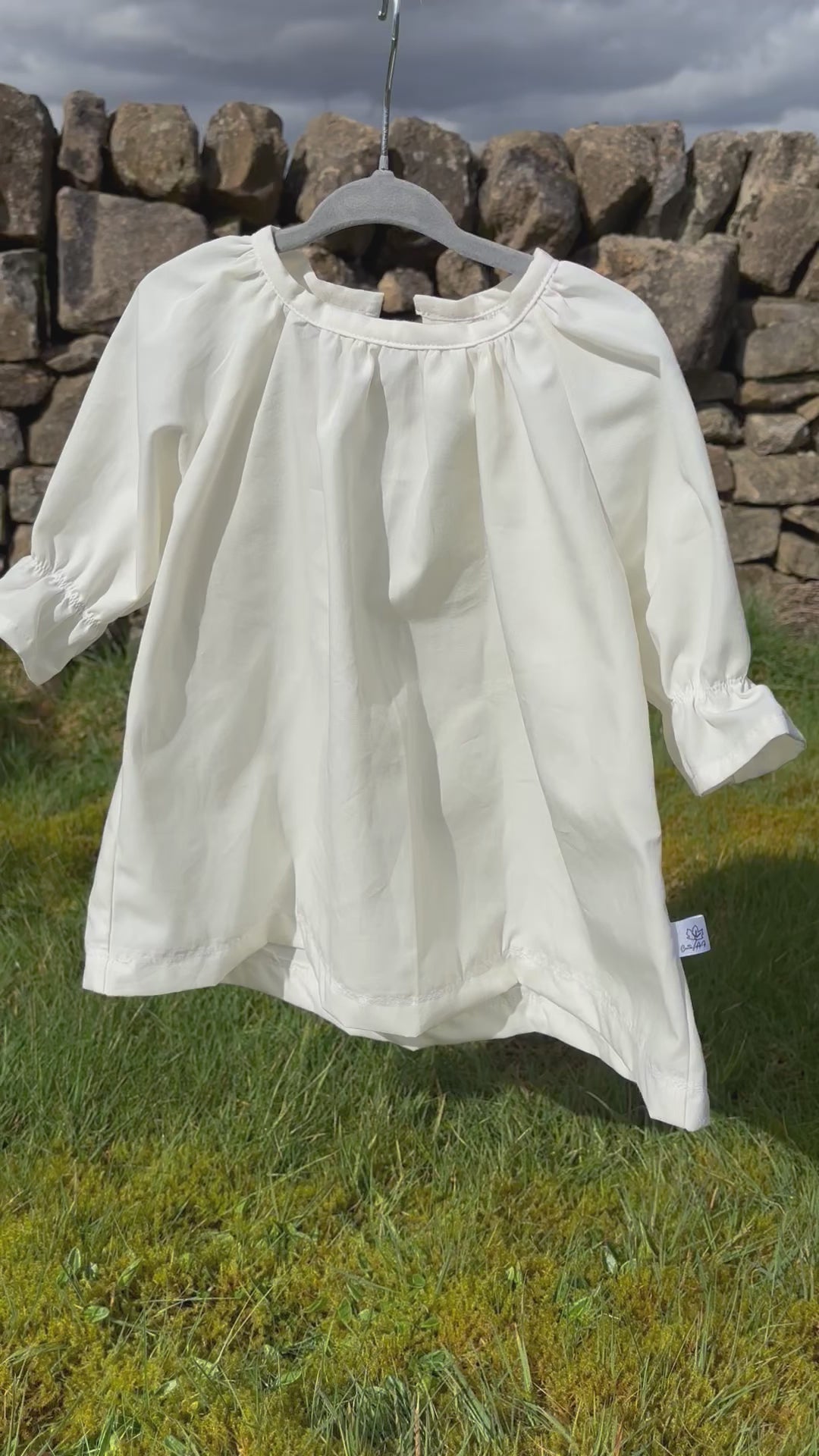 Organic cotton baby dress white